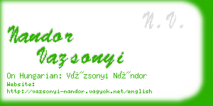 nandor vazsonyi business card